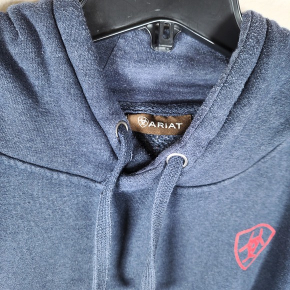 Ariat Men's Navy Blue Hoodie Sweatshirt American Flag Graphic X-Large - Picture 3 of 7